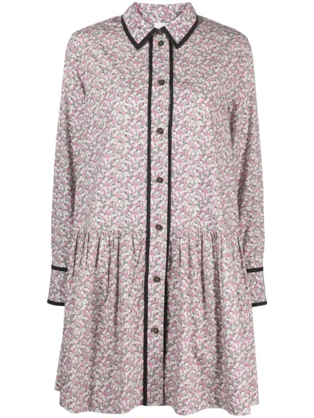 GANNI Floral-Print Organic Cotton Minidress EU38